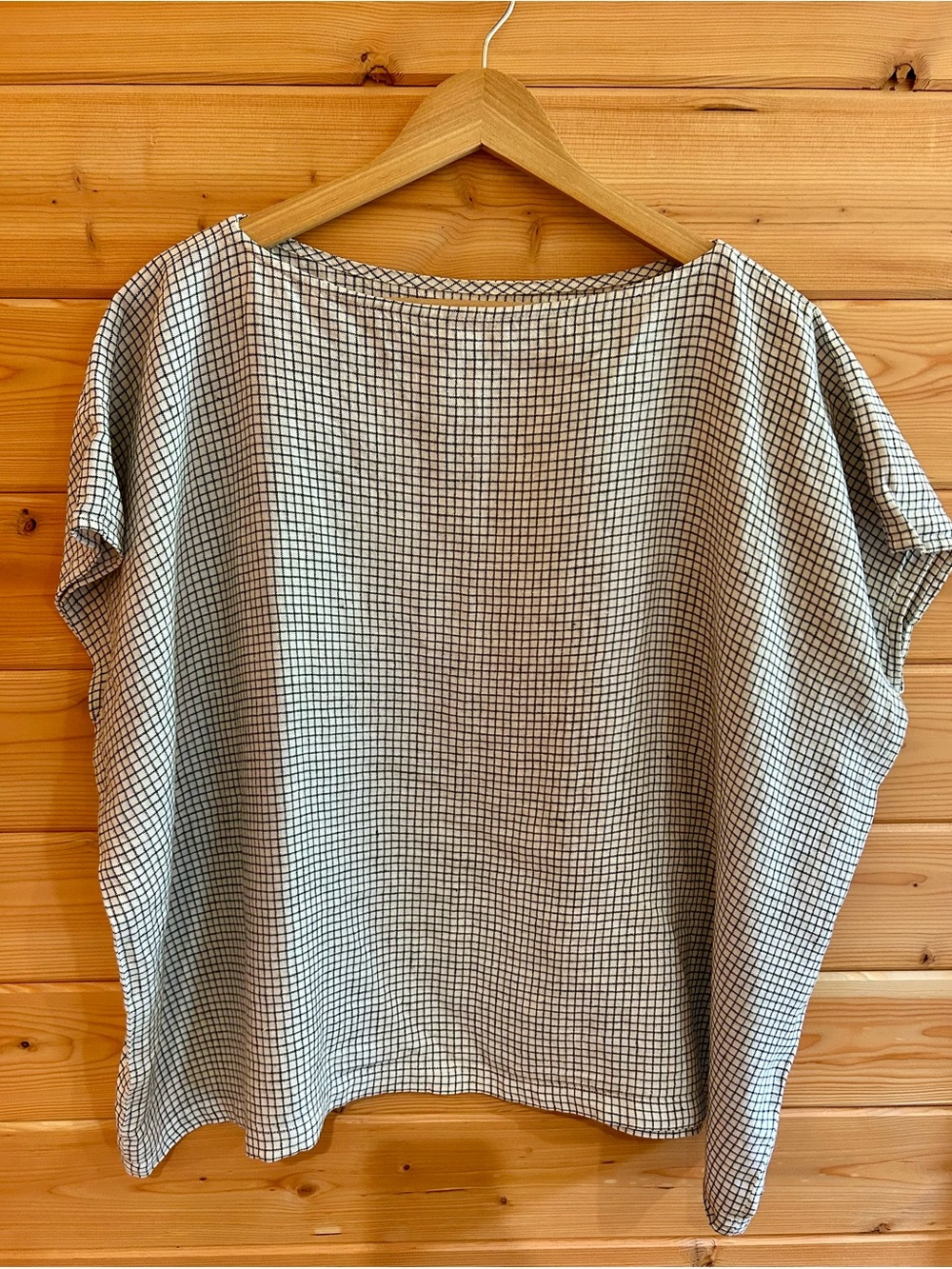 notPERFECTLINEN Florence top, small checks, one size